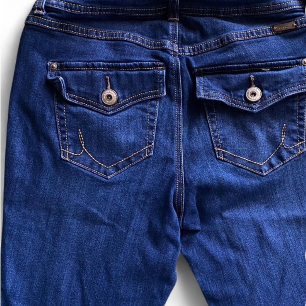 Dark wash denim boot cut jeans